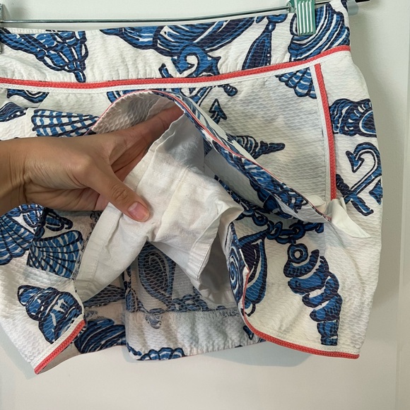 Lily Pulitzer Blue and White Coastal Seashell Mini Skirt - Picture 3 of 8
